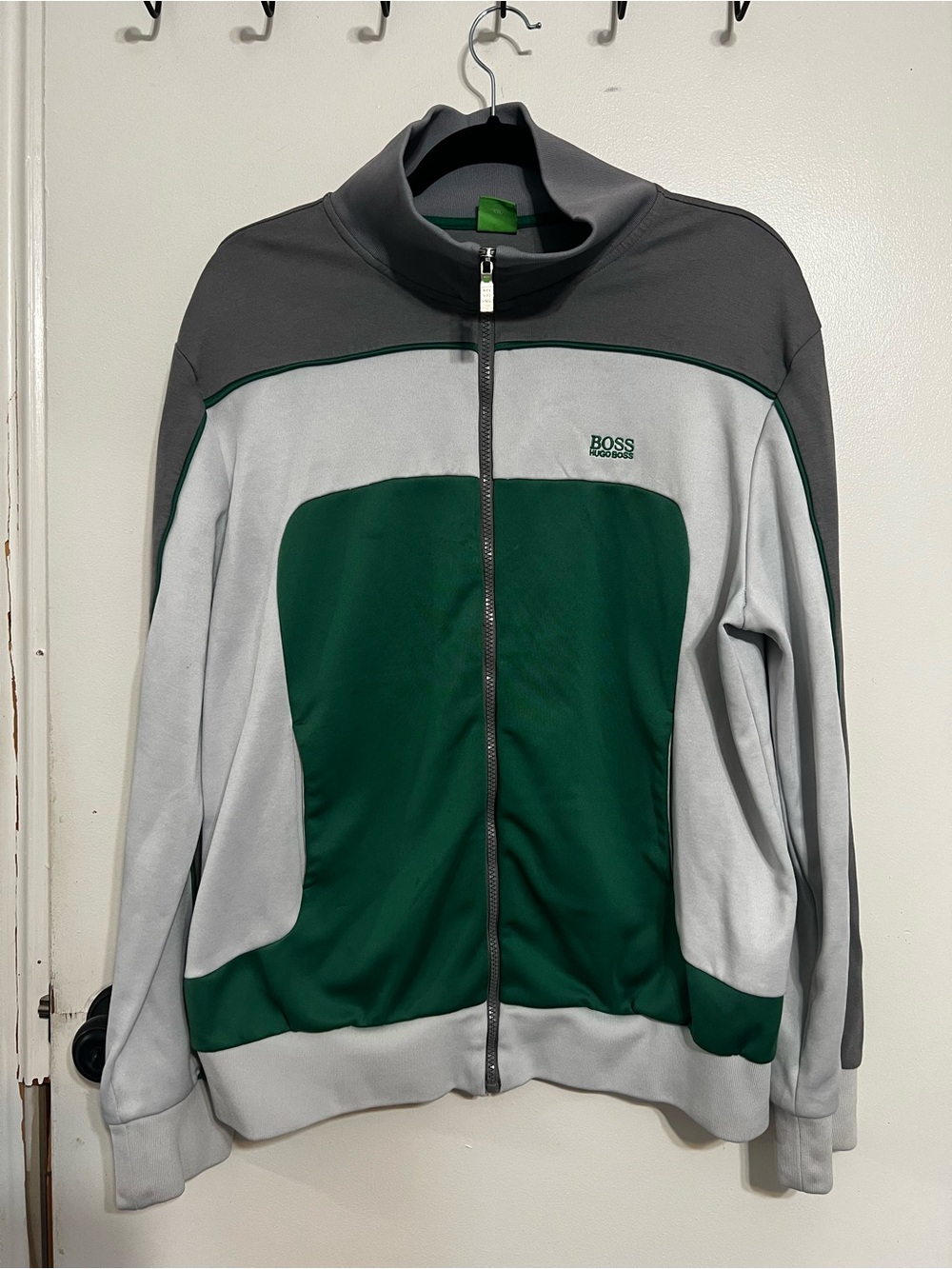 Hugo Boss Green Label Track Jacket White Green Grey Colorblock